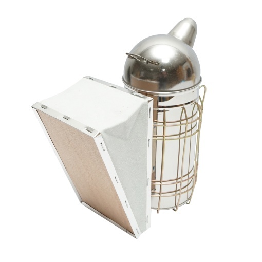 Afumator albine din inox cu cilindru scut termic si burduf din piele 250mm - Img 3
