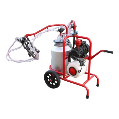 Aparat de muls vaci 2 posturi bidon 40L aluminiu cu butelie, vacuum rezervor Breckner Germany - Img 4