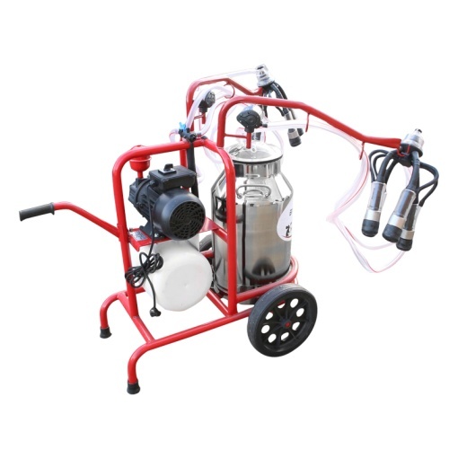 Aparat de muls vaci 2 posturi bidon 40L inox cu butelie, vacuum rezervor Breckner Germany - Img 2
