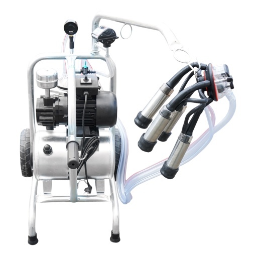 Aparat de muls vaci cu grup colector 160cc, sasiu galvanizat, bidon aluminiu 30L, 1 post Breckner Germany - Img 4