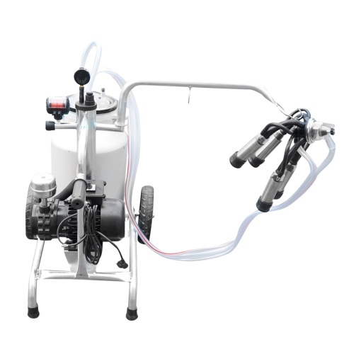 Aparat de muls vaci cu grup colector 160cc, sasiu galvanizat, bidon aluminiu 30L, 1 post, pahar inox Breckner Germany - Img 4