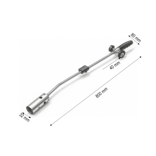Arzator de gradina pentru buruieni 800mm, rotire 360 grade, aprindere piezo, flacara reglabila 1300°C - Img 4