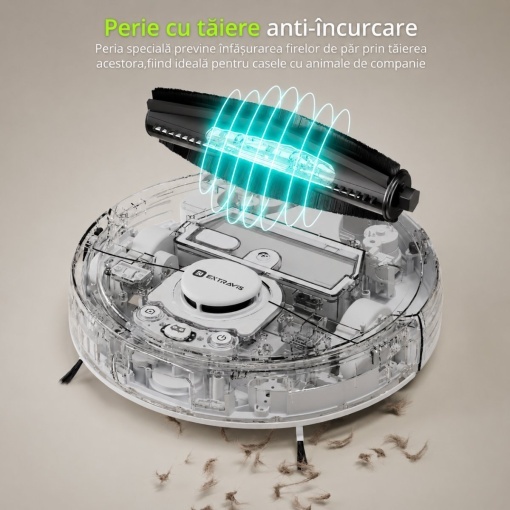 Aspirator robot inteligent cu functie mop 8500Pa, statie auto-golire, navigatie laser LDS, baterie 5200 mAh, perie anti-incurcare, control aplicatie WiFi Extravis - Img 8