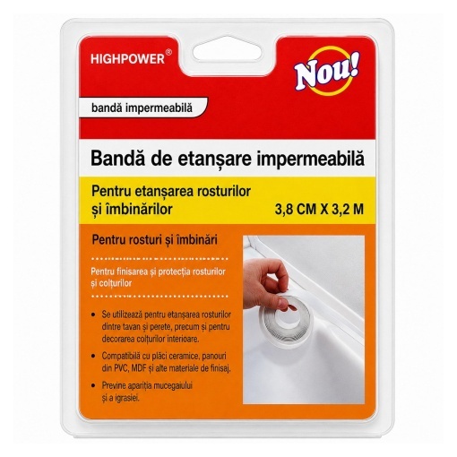 Banda etansare cada si chiuveta impermeabila autoadeziva 38mm x 3.2m HighPower - Img 8