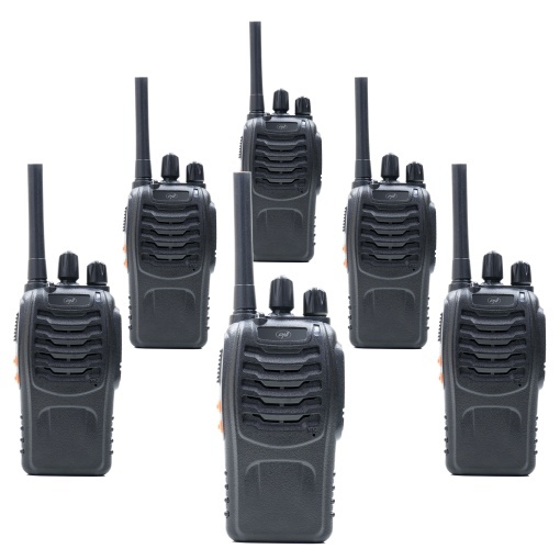 Bax cu 8 bucati kit 6 statii radio portabile PNI PMR R40 PRO acumulatori, incarcatoare si casti incluse - Img 2