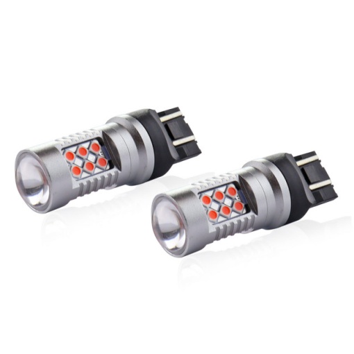BEC LED CANBUS 24SMD 3030 T20 7443 WR21/5W rosu 12/24V - Img 2