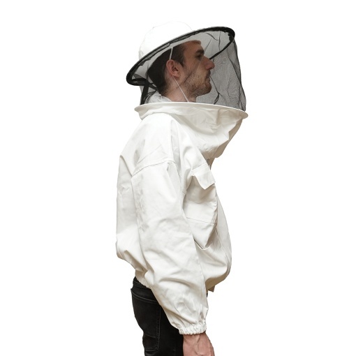 Bluza apicola alba cu masca de protectie marimea L - Img 3