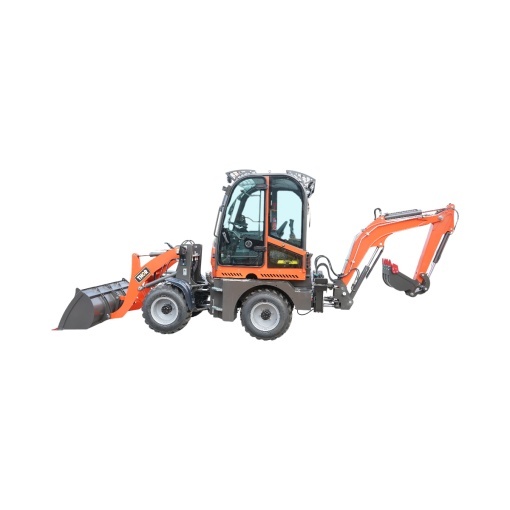 Buldoexcavator articulat compact 2.8T, motor diesel 50CP, cupa frontala si brat excavare spate THOR - Img 2