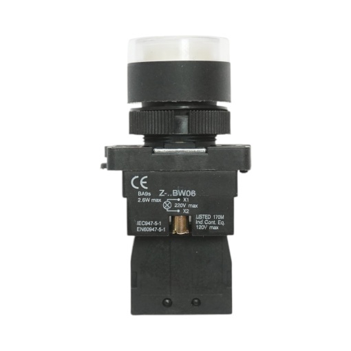Buton indicator LED alb cu rezistenta integrata 1NO, 220V, LAY5 Breckner Germany - Img 5