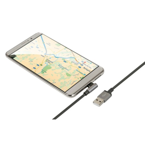 Cablu 90° Usb > Usb Type-C - 200 cm - Negru - Img 3
