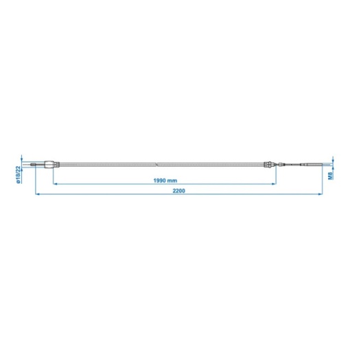 Cablu Frana cu filet 1990/2200mm Knott/Schlegl/Nieper/Avonride/BPW - Img 7