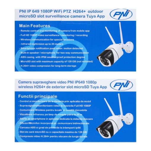 Camera supraveghere video PNI IP649 cu IP, 2MP 1080P, WiFi, slot card micro SD, compatibila cu aplicatia Tuya Smart - Img 7