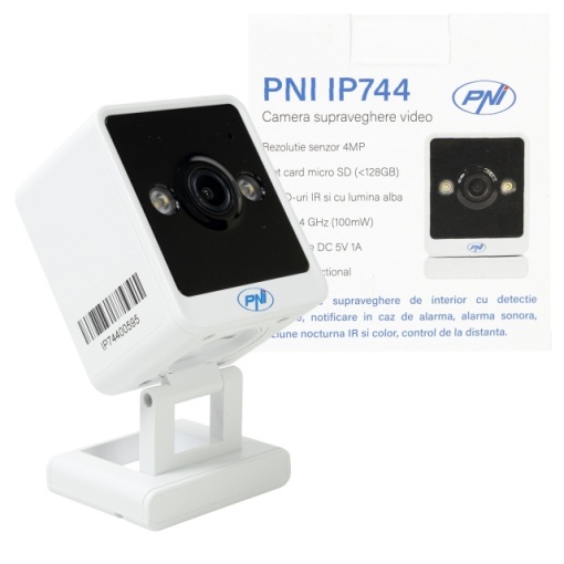Camera supraveghere video PNI IP744 4MP cu IP, detectie miscare, audio bidirectional, slot card micro SD, unghi larg, control din aplicatie, imagine color pe timp de noapte, interior si exterior - Img 2