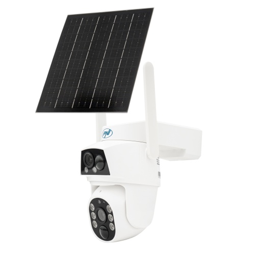 Camera supraveghere video PNI IP794 cu Wi-Fi, PTZ, dual lens 2MP + 2MP, panou solar 5.5W, acumulator bloc 8000mAh - Img 2