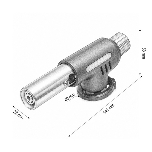 Cap arzator butelie gaz spray, aprindere piezo, flacara reglabila 1300°C Flame Gun - Img 4