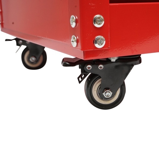 Carucior scule metalic pe roti cu 3 rafturi si panou perforat cu suporti unelte 660x360x1080mm - Img 8