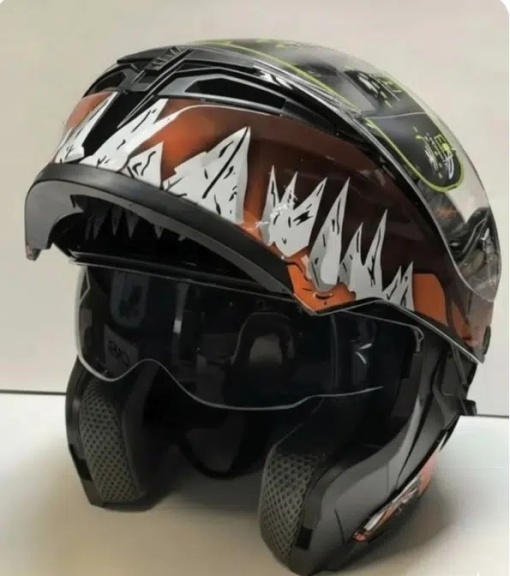Cască Moto Integrală full face Venom Edition, Design Grafic Portocaliu/Negru, Vizieră Anti-Zgârieturi JRH marime xl - Img 2