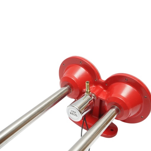 Claxon 2 trompete rosu 12V/24V pentru compresor de aer - Img 4