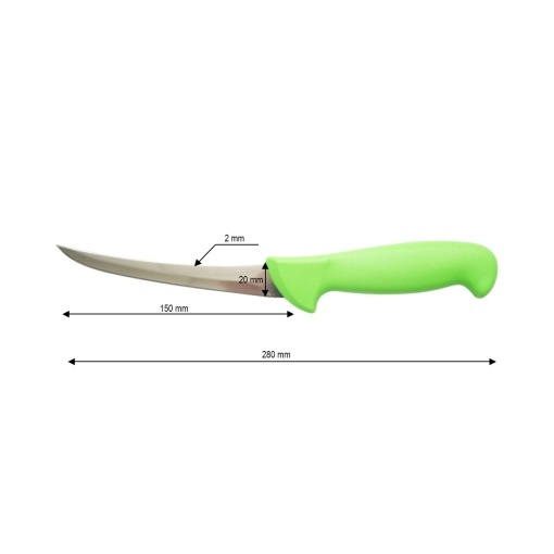 Cutit dezosat curbat profesional 15cm, lama otel 5Cr15MoV, maner Nylon verde Breckner Germany - Img 4