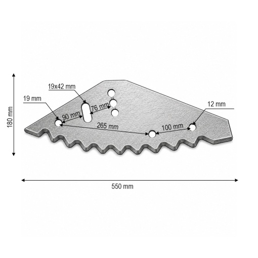 Cutit malaxor furaje Mayer Silo King 550x180x5mm cod OEM 527527436 - Img 3