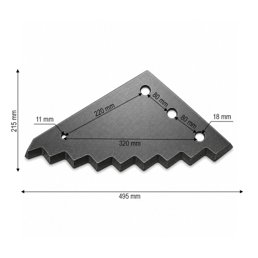 Cutit malaxor furaje Strautmann Verti Mix, Sherpa 495x215x8mm cod OEM 527527104, 60903500N - Img 3