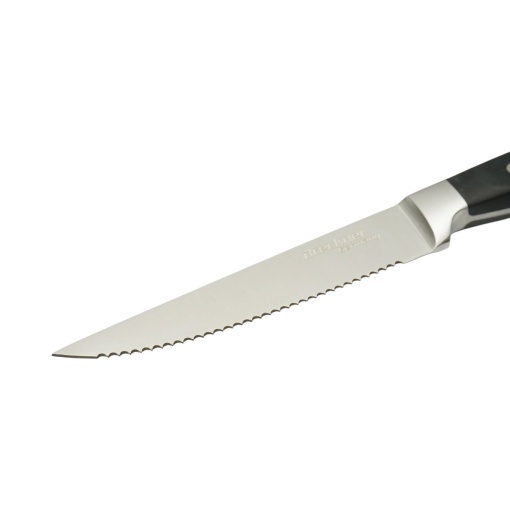 Cutit steak profesional 11cm, lama zimtata otel 5Cr15MoV, maner ABS negru Breckner Germany - Img 6