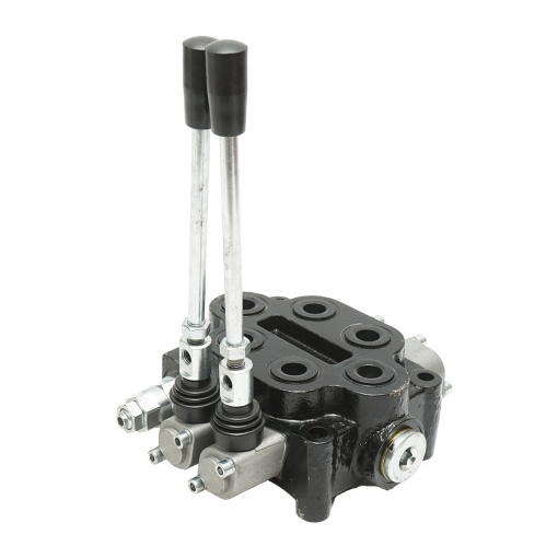 Distribuitor hidraulic cu 2 manete 150 Bar, debit 80L/min M22x1.5mm pentru Tractor Forestier si Graifer - Img 4