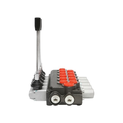 Distribuitor hidraulic cu 5 manete supapa de siguranta SD11 debit 80L/min levier si reductie -15 /+80 Breckner Germany - Img 5
