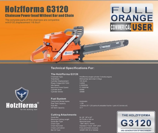 Drujba Holzfforma® G3120 (fara lama si lant) 118.8cc - Img 3