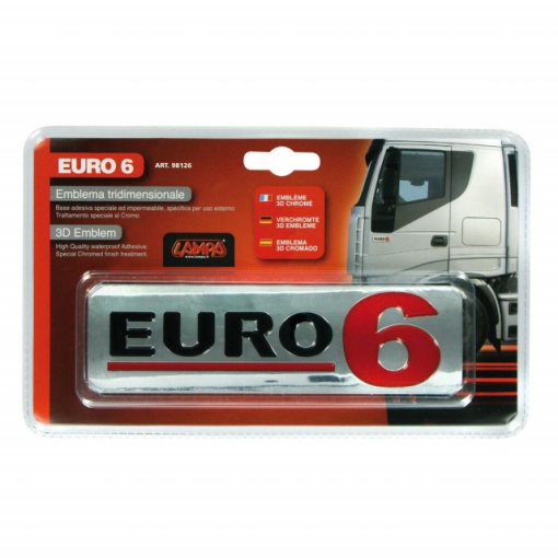 Emblema 3D cromata EURO 6-170x50 mm - Img 2