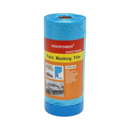 Folie protectie vopsit si zugravit cu banda adeziva albastra 1100mm x 25m HighPower - Img 2