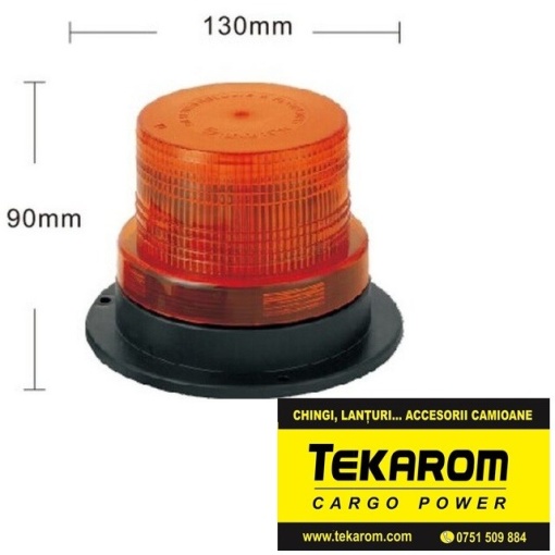 Girofar auto cu efect stroboscopic 12V / 24V orange cu 40 leduri SMD - Img 3