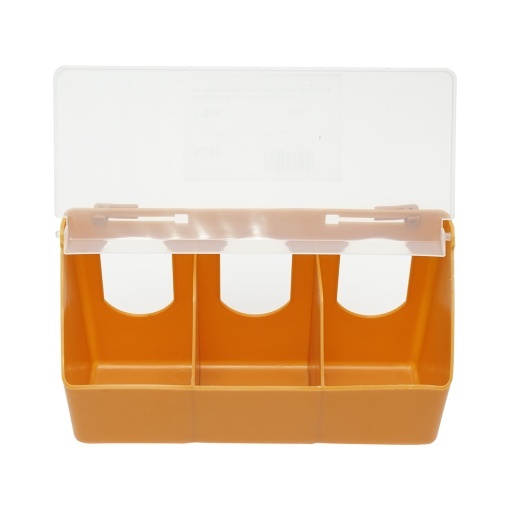 Hranitoare porumbei din plastic rabatabila, 3 compartimente 25x9x14cm - Img 3