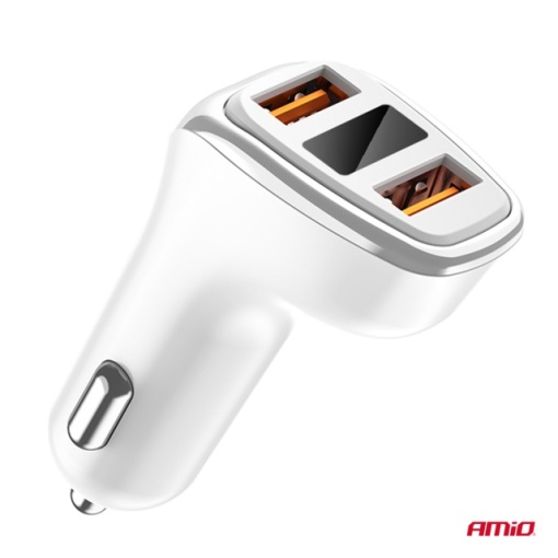 Incarcator 2x USB-A + indicator led baterie 3.1A 12/24V - Img 3