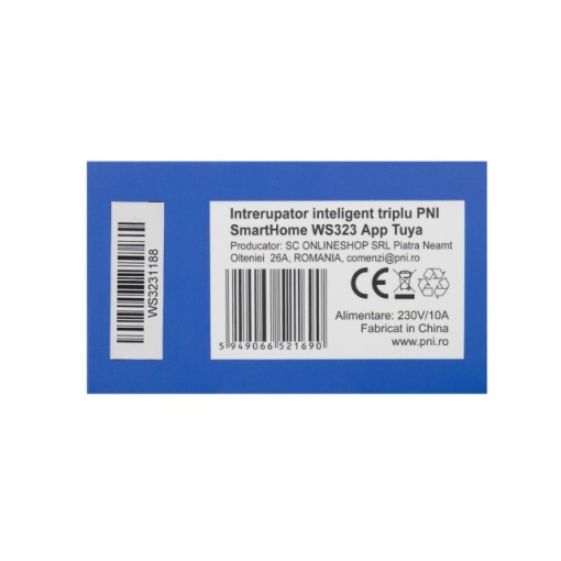 Intrerupator inteligent triplu PNI SmartHome WS323 pentru control lumini prin internet compatibil cu APP TuyaSmart - Img 6