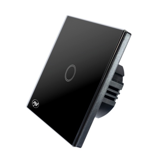 Intrerupator simplu cu touch PNI SH121, din sticla, negru, cu LED indicator, 10A 200W - Img 2