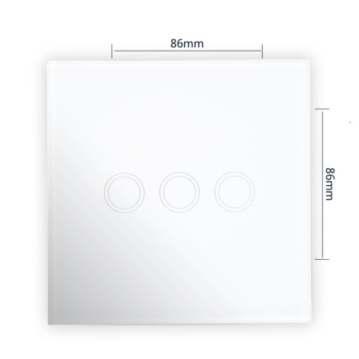 Intrerupator triplu cu touch PNI SH303 din sticla, alb cu LED indicator - Img 6