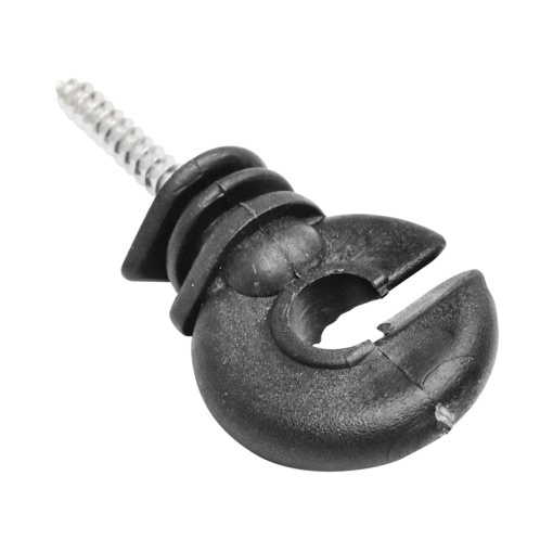 Izolator inelar premium material ABS calitate superioara negru lucios gard electric 88x38mm Breckner Germany - Img 2