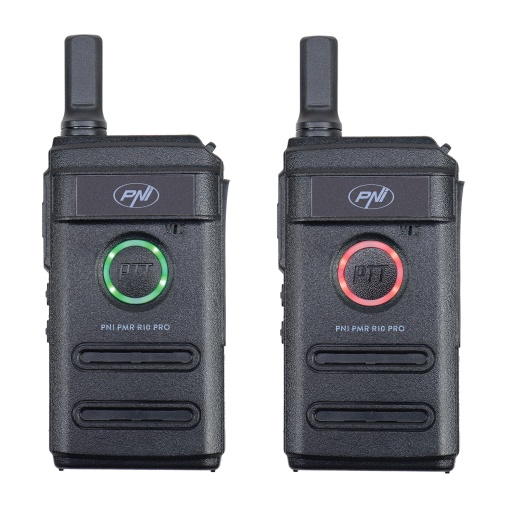 Kit 2 statii radio portabile PNI PMR R10 PRO, 446MHz, 0.5W, 16 canale programabile, 16 PMR si tonuri 50 CTCSS si 104 DCS, Monitor, Scan