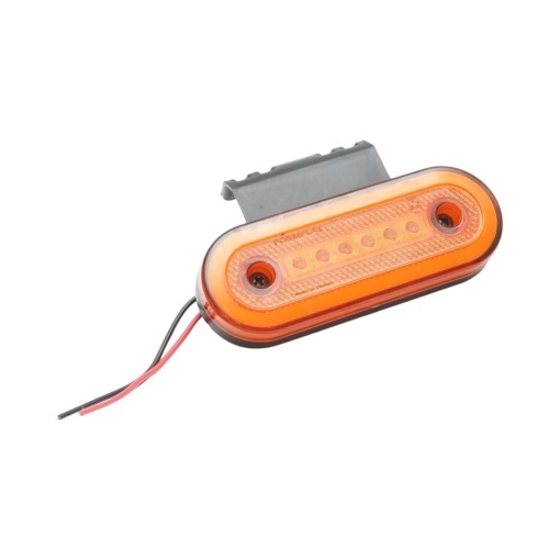 Lampa gabarit laterala ovala LED NEON 12V-24V galbena 24 LED-uri cu suport 115x44x16mm Breckner Germany - Img 5