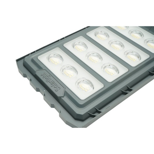 Lampa solara LED iluminat stradal 500W cu panou solar 25W, baterie LiFePO4 20000mAh, senzor miscare, telecomanda, prindere stalp IP65 Breckner Germany - Img 11
