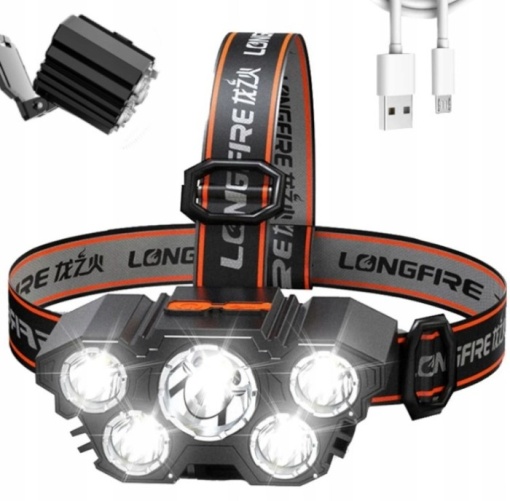 Lanterna frontala 5 LED reincarcabila USB