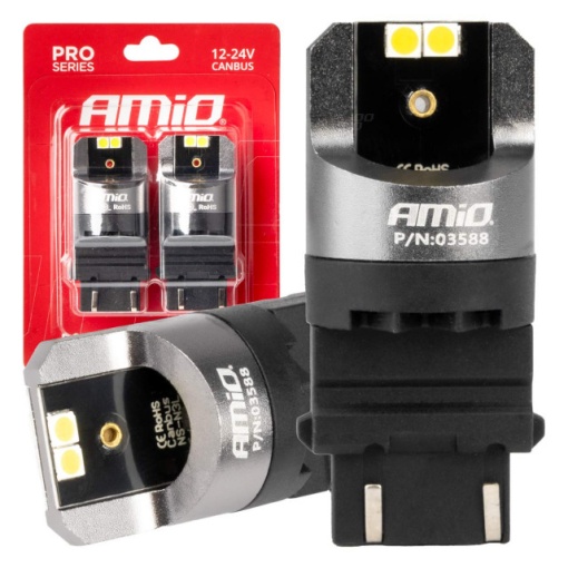 LED CANBUS PRO 3157 P27/7W 4x3030 SMD ALB 12/24V AMIO