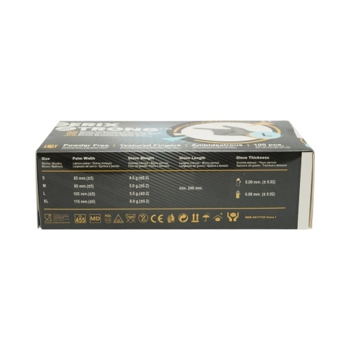 Manusi din nitril negre nepudrate cu textura aderenta pe degete, marimea L 100 buc/cutie - Img 3