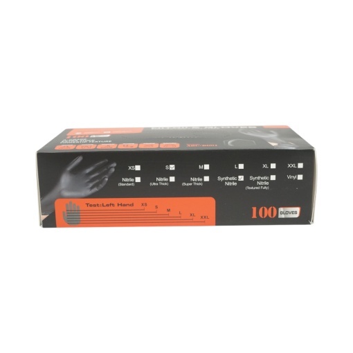Manusi din nitril sintetic negre nepudrate marimea S 100 buc/cutie - Img 3
