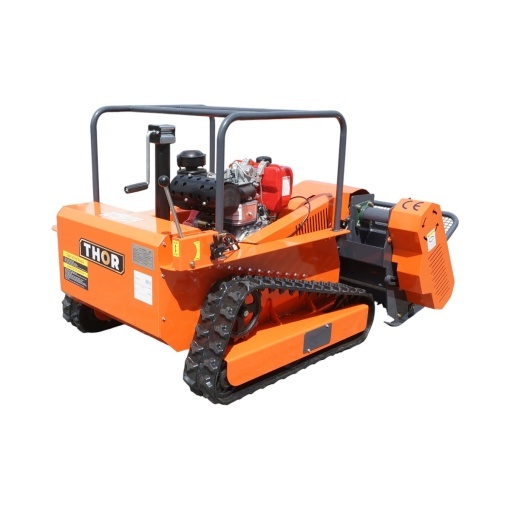 Masina de tuns iarba cu telecomanda pe senile, motor diesel 12.5CP, 499cc, latime de taiere 1000mm THOR - Img 9