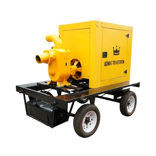 Motopompa agricola diesel pentru ape murdare 39CP, 6 toli autoamorsanta, debit 200 m3/h pe remorca tractabila KONIG TRAKTOREN - Img 2