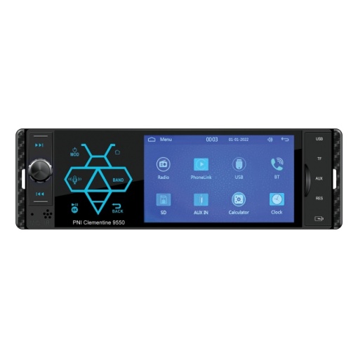 MP5 player auto PNI Clementine 9550 1DIN display 4 inch 50Wx4, Bluetooth, radio FM, Carplay, functie RDS