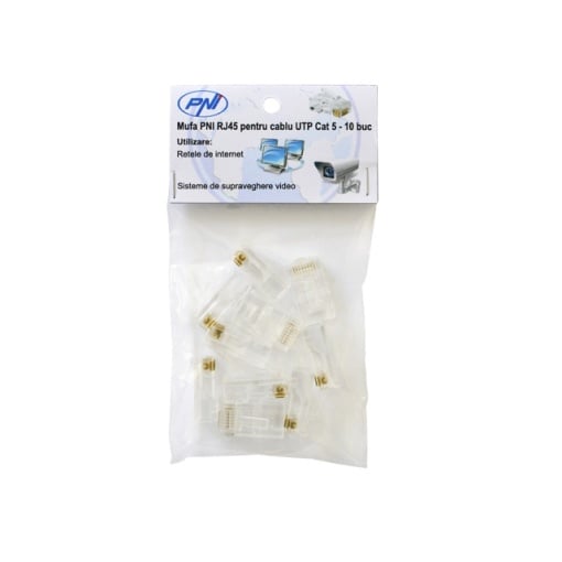 Mufa PNI RJ45 pentru cablu UTP Cat5 set 10 buc - Img 5
