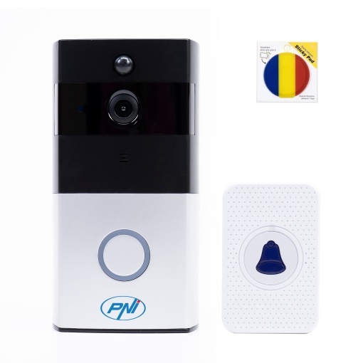 Pachet Interfon video inteligent PNI SafeHome PT710B WiFi HD, P2P si Sticky Pad Drapel - Img 18